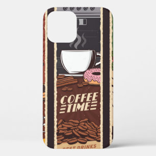 Koffiewinkel banners, cafetaria en iPhone 12 hoesje