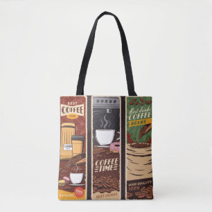 Koffiewinkel banners, cafetaria en draagtas