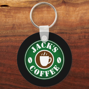 Koffiewinkel Bean en Cup logo sleutelhanger voor b