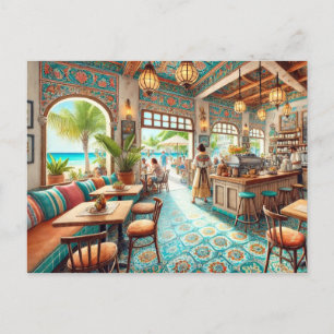 Koffiewinkel in Cancun, Mexico Briefkaart