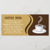 Koffiewinkel Menu Bruin en Beige Cafe Rack Kaarten (Achterkant)