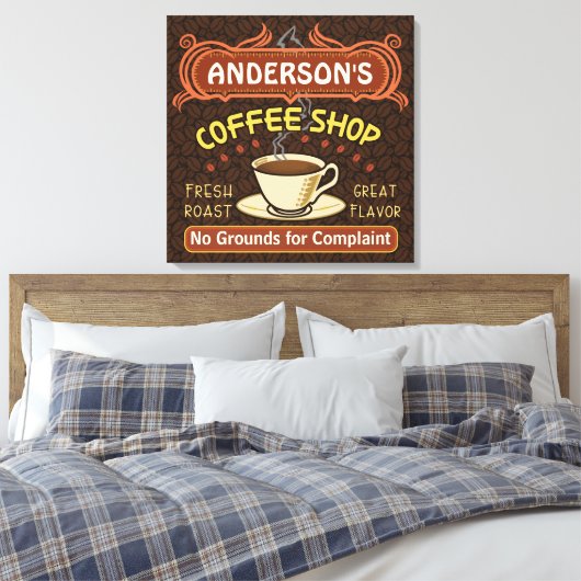 Koffiewinkel met Mok Creëer Je eigen persoonlijke  Canvas Afdruk (Insitu (Slaapkamer))