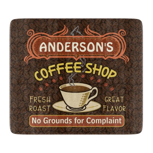 Koffiewinkel met Mok Creëer Je eigen persoonlijke Snijplank (Voorkant)