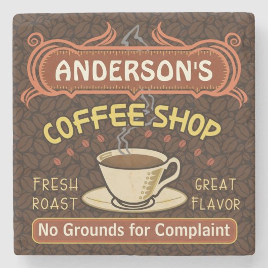 Koffiewinkel met Mok Creëer Je eigen persoonlijke Stenen Onderzetter (Voorkant)