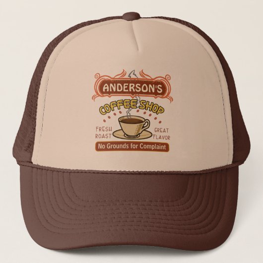 Koffiewinkel met Mok Creëer Je eigen persoonlijke Trucker Pet (Voorkant)