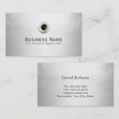 Koffiewinkel Modern Silver Achtergrond Visitekaartje (Voorkant / Achterkant)