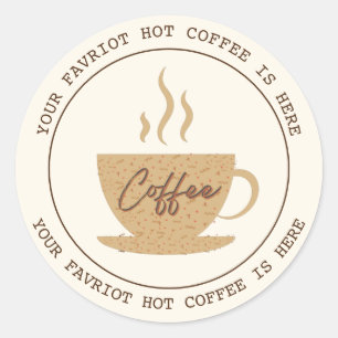Koffiewinkel Professioneel merk logo Ronde Sticker