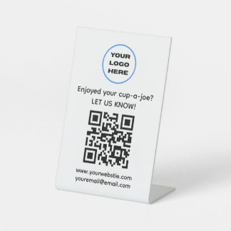 Koffiewinkel QR-code Reclamebord Met Voetstuk