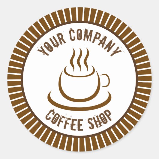 Koffiewinkel Ronde Sticker (Voorkant)
