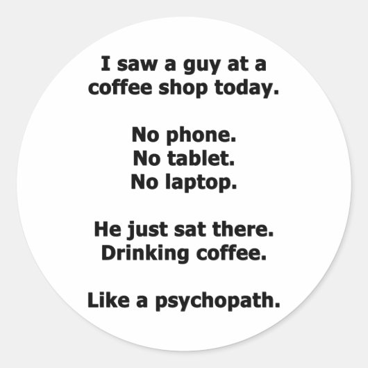 Koffiewinkel Ronde Sticker (Voorkant)