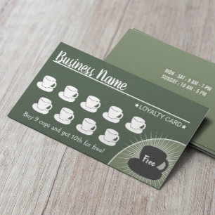 Koffiewinkel Sage Green 10 kopjes klant Klantenkaartje