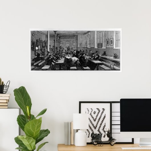 Koffiewinkel van het man poster (Thuiskantoor)