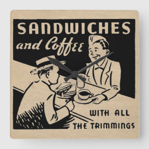  koffiewinkel vierkante klok