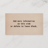 Koffiewinkel Visitekaartje (Achterkant)