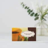 Koffiewinkel Visitekaartjes {bruin} (Staand voorkant)