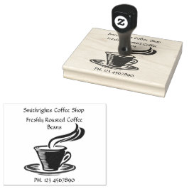 Koffiewinkelbekertje, 4x5 	rubberstempel