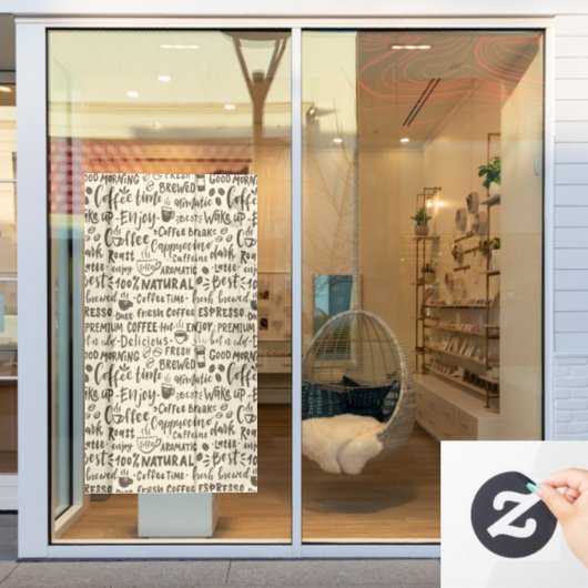 Koffiewinkelvensternummers, moderne raamkoeling raamsticker (Winkelraam)