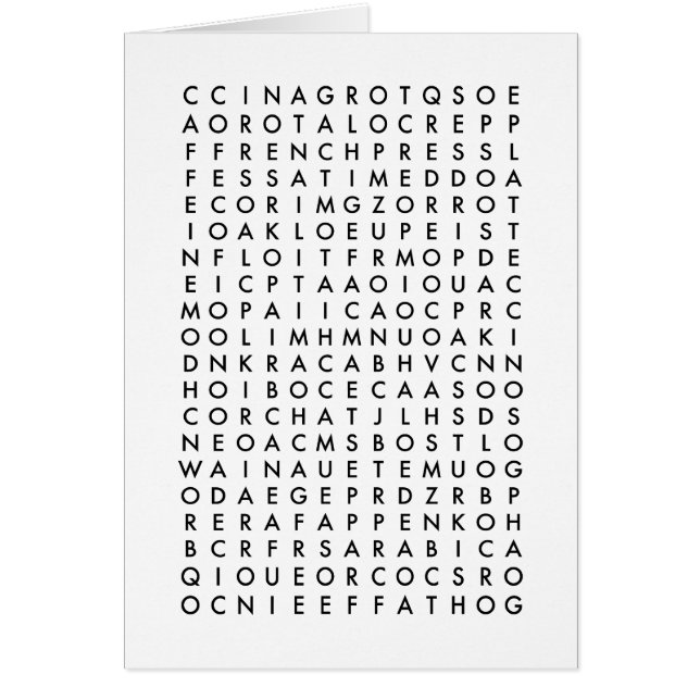 koffiewoordzoekpuzzel (Voorkant)