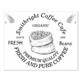 Koffiezak, vers gebrand 	rubberstempel (Afrduk)