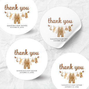 koffiezetapparaat-Baby shower Ronde Sticker