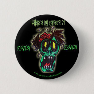 koffiezombie ronde button 5,7 cm
