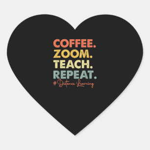 Koffiezoomtest Herhaal de afstand van virtuele ler Hart Sticker