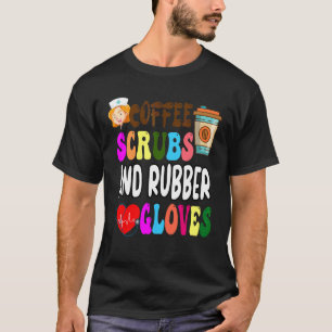 Koffiezwammen en rubberen handschoenen t-shirt