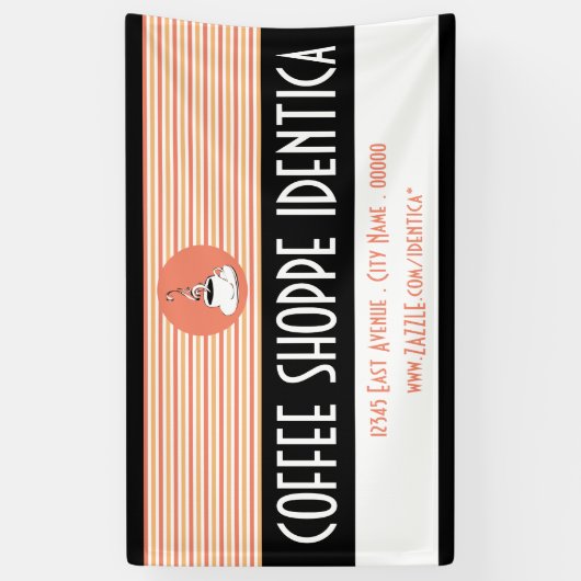 koffiezwendel met mok spandoek (Verticaal)