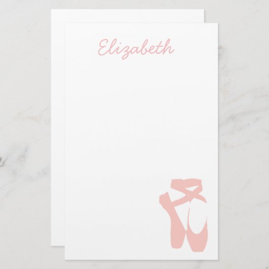 Kogelballetschoenen, balletdanser briefpapier (Voorkant / Achterkant)