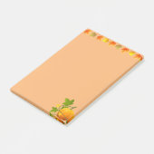 Kogelbladeren en pompoen op Sinaasappel Post-it® Notes (Schuin)