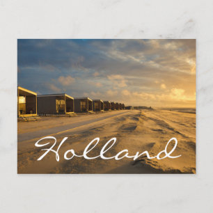 Kogelcabine bij zonsondergang aan de nederlandse k briefkaart