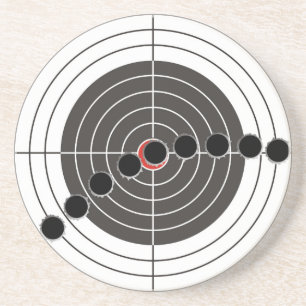 kogelgaten van het pistool van de machine boven he zandsteen onderzetter