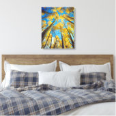 Kogelkleuren van Aspen-bomen 2 Canvas Afdruk (Insitu (Slaapkamer))