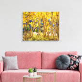 Kogelkleuren van Aspen-bomen 3 Canvas Afdruk (Insitu (Woonkamer))
