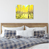 Kogelkleuren van Aspen-bomen 4 Canvas Afdruk (Insitu (Slaapkamer))