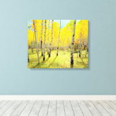 Kogelkleuren van Aspen-bomen 4 Canvas Afdruk (Insitu (Houten vloer))