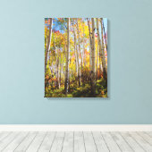 Kogelkleuren van Aspen-bomen 5 Canvas Afdruk (Insitu (Houten vloer))