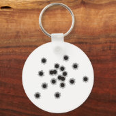 Kogelopeningen van een geweer of pistool, eventuee sleutelhanger (Voorkant)