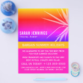 Kogelpalm Leaf Silhouette, Travel Agent Advert Flyer (Enkel)