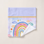 Kogelpastelregenbooggepersonaliseerde badhanddoeks bad handdoek (Wasdoekje)