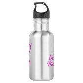 Kogelroze paarse aaimmeisjes drinken flesje waterfles (Achterkant)