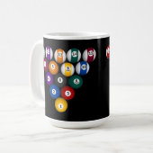 Kogels: Biljarten: Koffie-Mok: Pool Balls Koffiemok (Voorkant links)
