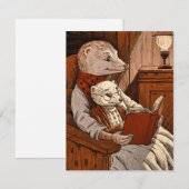 Kogels die een boek lezen bedankkaart (Voorkant / Achterkant)