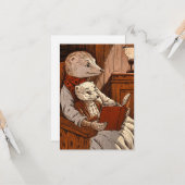 Kogels die een boek lezen kaart (Voorkant / Achterkant in situ)