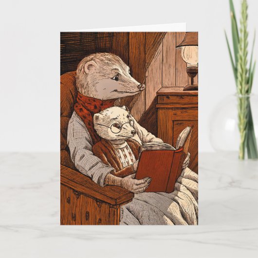 Kogels die een boek lezen kaart (Voorkant)