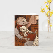 Kogels die een boek lezen kaart (Gele Bloem)