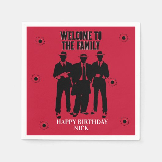 Kogels en gangsters partij servetten (Voorkant)