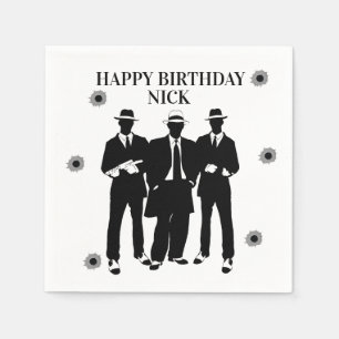 Kogels en gangsters partij servetten