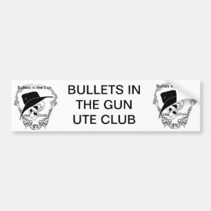 Kogels in de pistool Ute Club Bumpersticker