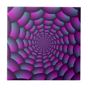 Kogelspiraal in roze blauw en Paars Tegeltje